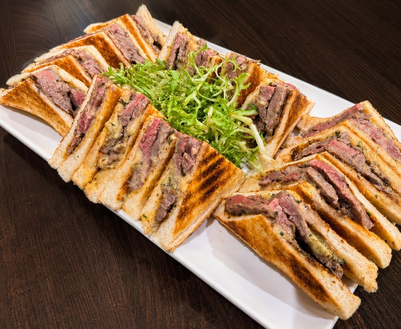 Gourmet beef sandwich platter